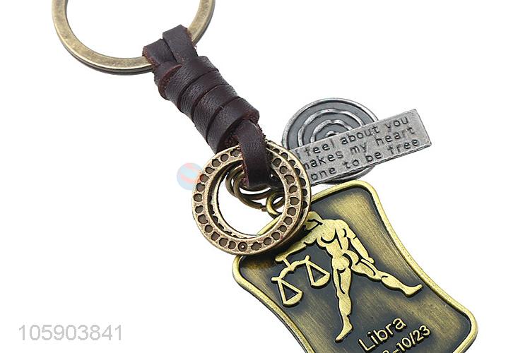 New arrival personalized alloy pendant retro shield leather key chain