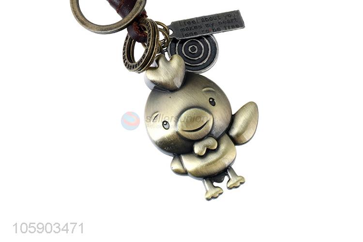 China suppliers chick alloy pendant key chain leather key ring