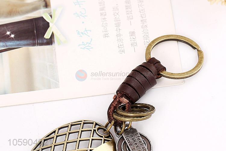 New design personalized alloy pendant retro bird leather key chain