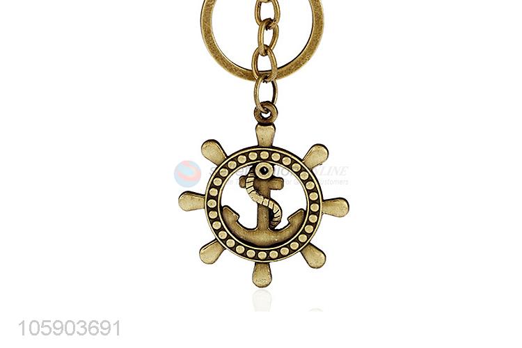 Cheap wholesale retro alloy anchor pendant key chain key ring