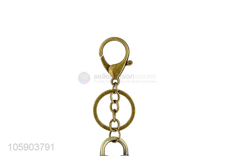 Superior factory heart key alloy pendant key chain key ring