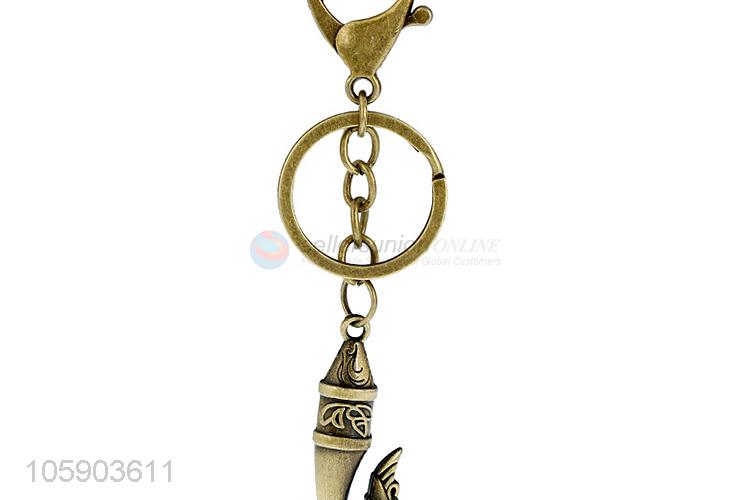 Professional supply retro alloy fishtail pendant key chain