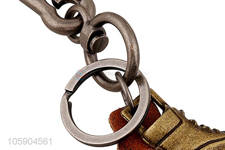 Factory sales personalized alloy pendant retro boot leather key chain