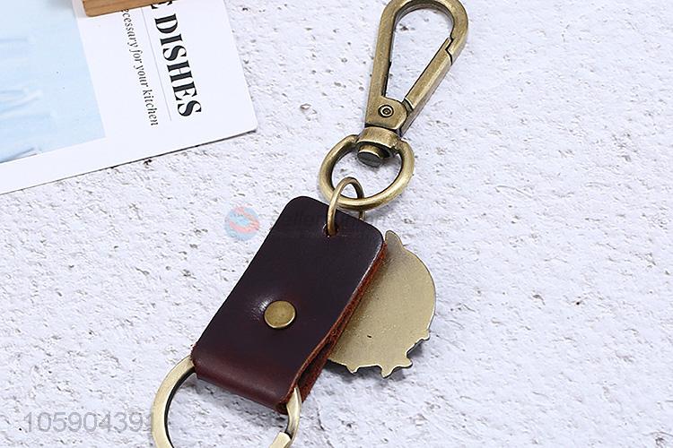 Superior quality dragon alloy pendant key chain leather key ring