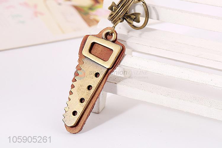 Made in China leather key chain with retro saw charms