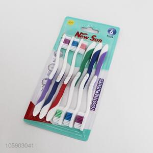 High Quality 6 Pieces Colorful Toothbrush For Adult