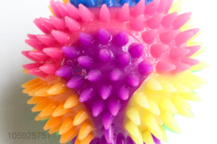 Factory promotional kids TPR puffer ball spiky rainbow ball