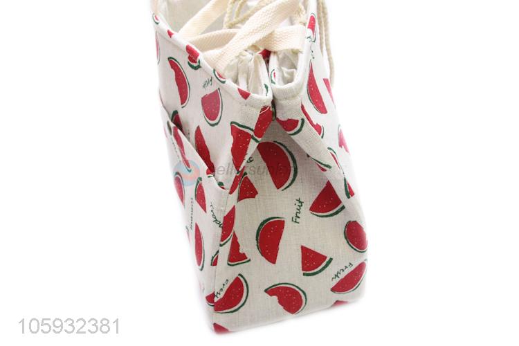 Low Price Watermelon Pattern Cotton and Linen Lunch Bag