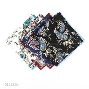 Cool Printed Pocket Squares Cotton Men Handkerchief