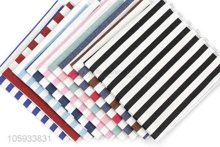 Color Striped Pattern Business Handkerchief For Man