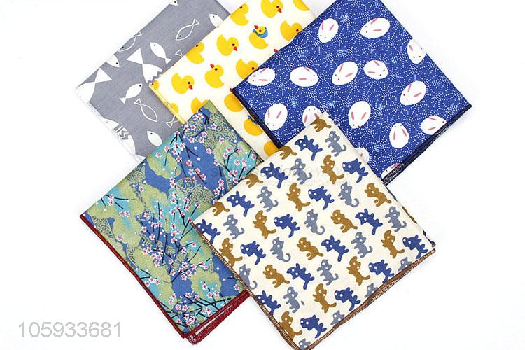 Fashion Printed Handkerchief Cotton Men Pocket Square