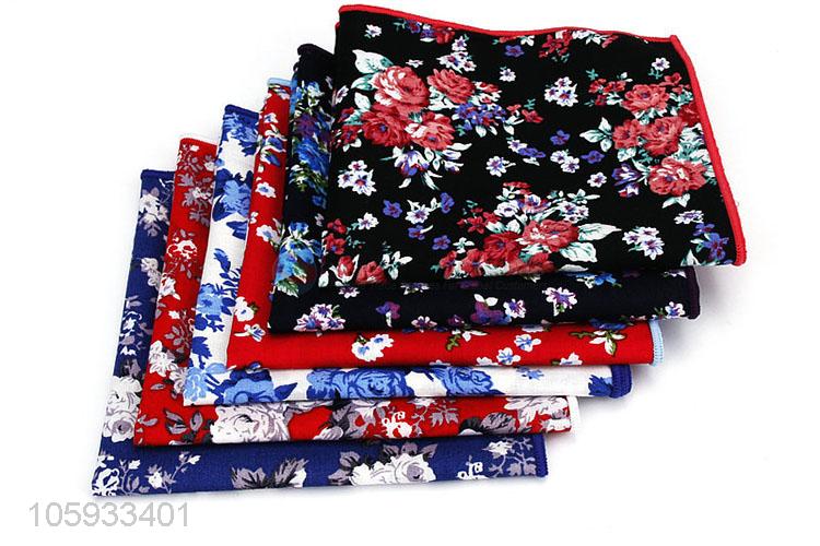 Wholesale Flower Pattern Cotton Handkerchief For Man