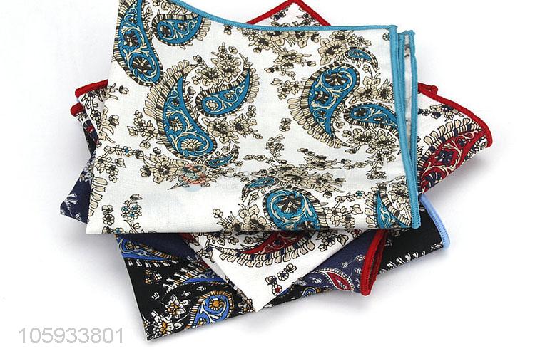 Cool Printed Pocket Squares Cotton Men Handkerchief