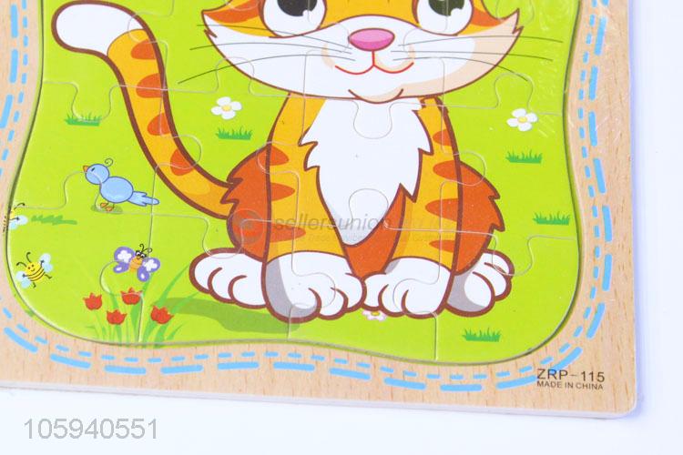 Direct Factory Cartoon Cat Baby Toys Cute Wooden Puzzle