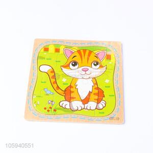 Direct Factory Cartoon Cat Baby Toys Cute Wooden Puzzle