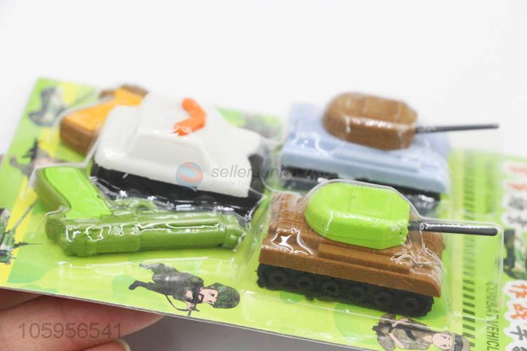 Top selling stationery products kids tank shape 3d eraser