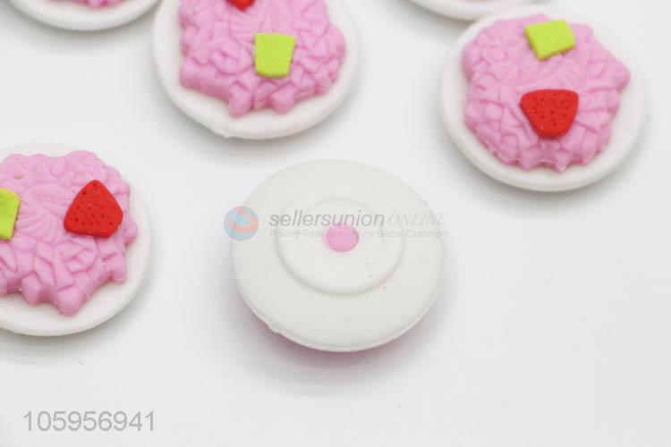 Novelty cake shape 3d promotion eraser for children