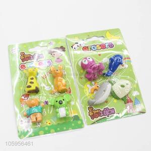 Direct factory all kinds of creative animal shaped design eraser set