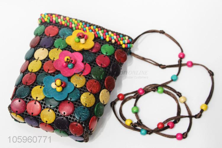 Delicate Design Coconut Shell Beads Messenger Bag