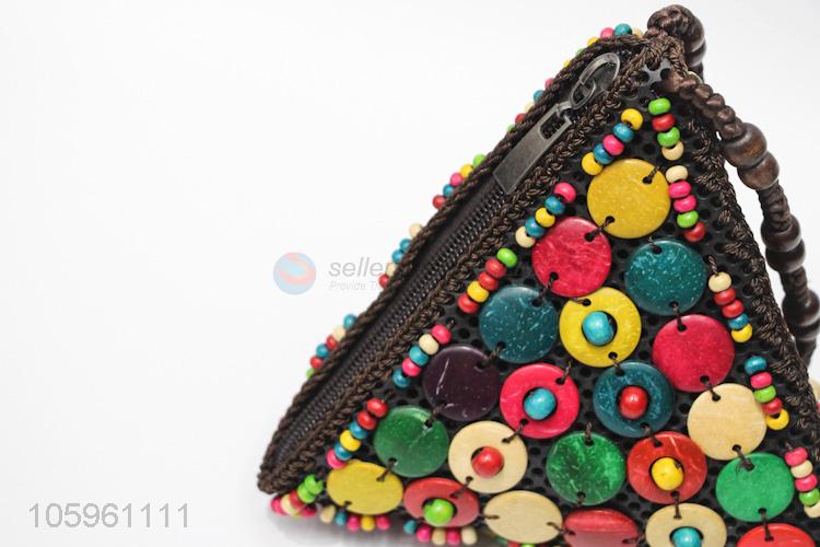 Wholesale Handmade Colorful Beads Triangle Handbag