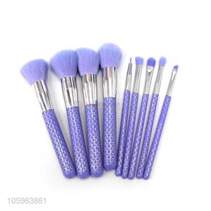 New personalized 9pcs cosmetic plastic handle makeup brush set