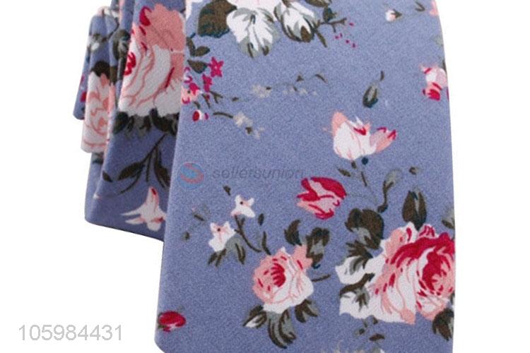 Excellent quality men's skinny tie floral print necktie