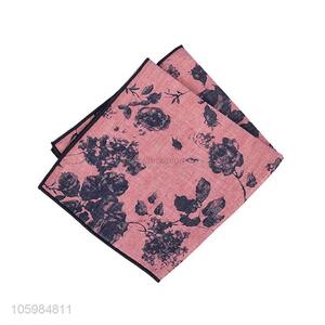 Factory customized men pocket square flower printed handkerchief