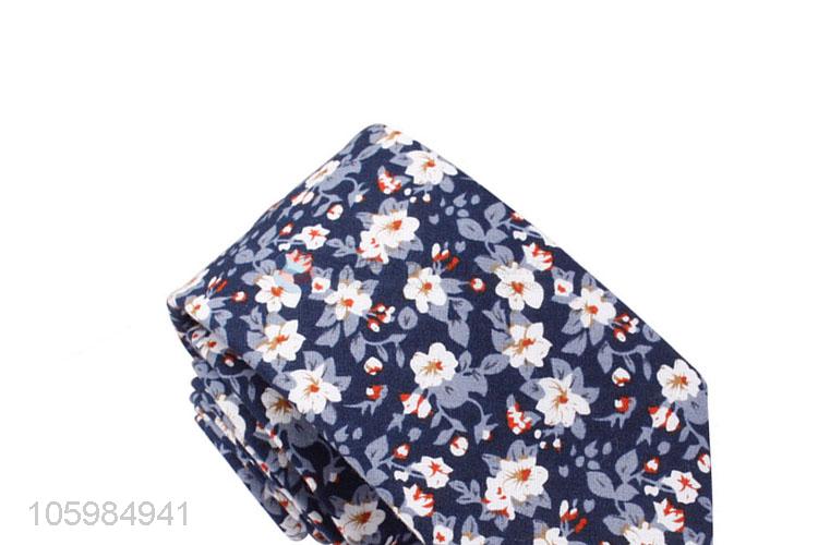 Premium quality men's skinny tie floral print necktie