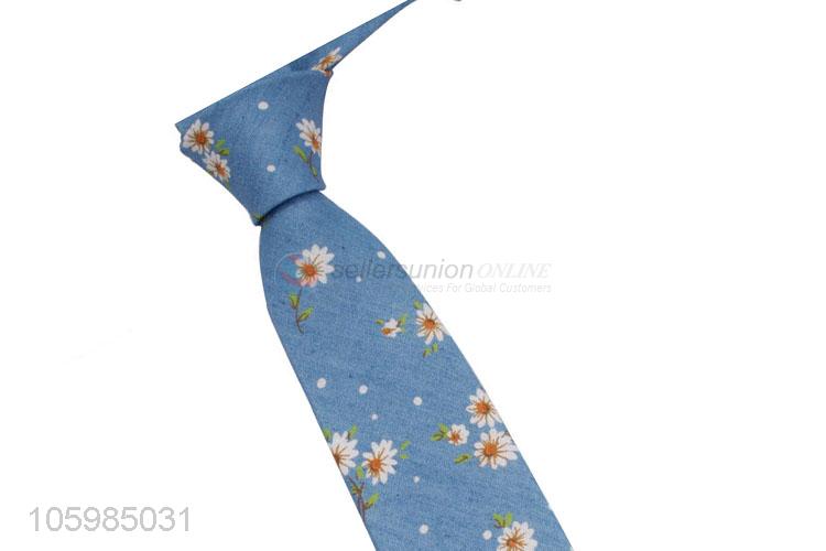 Yiwu factory men ties flower printed cotton necktie