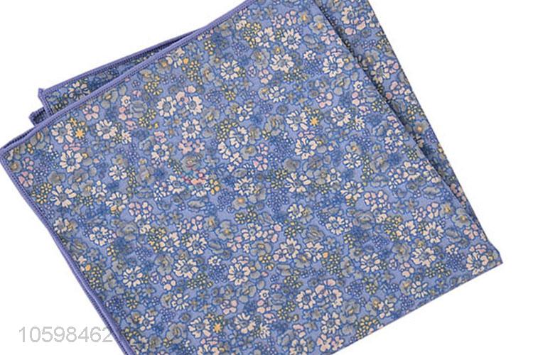 Customized cheap beautiful floral print suit pocket square