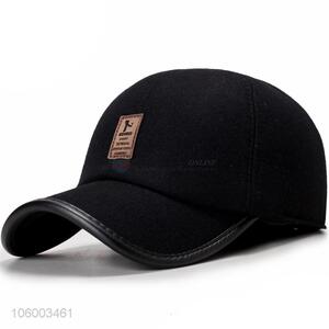 Wholesale winter baseball cap men's woolen warm <em>earmuff</em> middle-aged hat