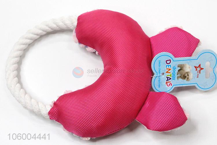 Unique design pet toy with rope dog training plush toy