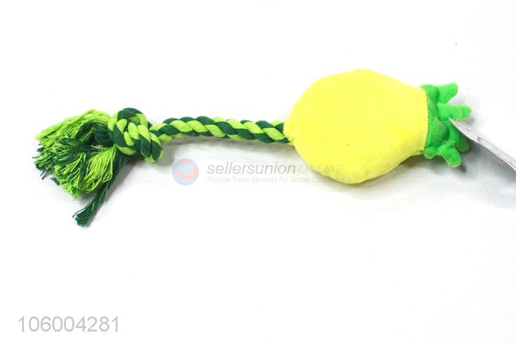 Cute cartoon plush puppy toys fruit rope knot dog chew toys