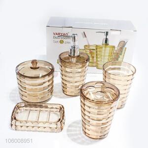 High quality top grade plastic bathroom set 5 pieces