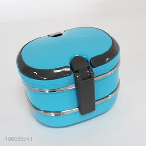 Factory Sales Stainless Steel Food Container Plastic 2-Layer Lunch Box