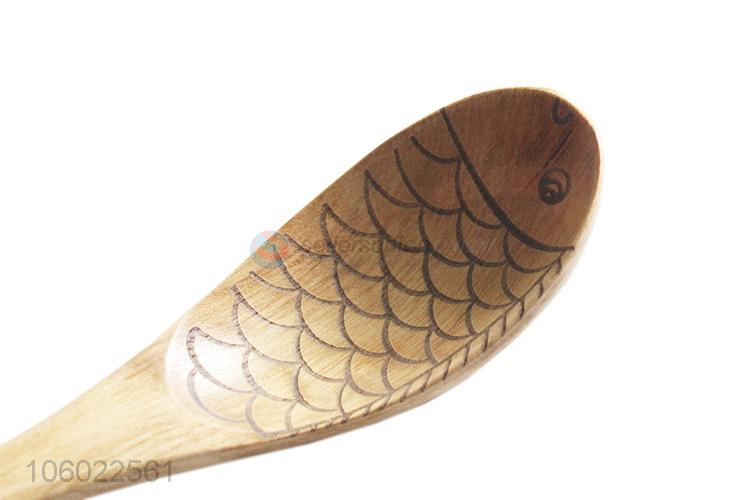 Factory Manufacture Wooden Fish Pattern Spoon