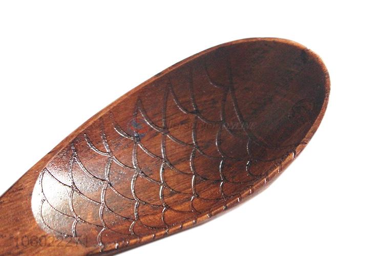 Delicate Design Fish Pattern Wooden Spoon