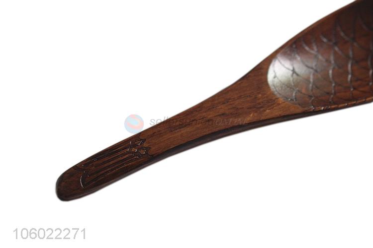 Delicate Design Fish Pattern Wooden Spoon