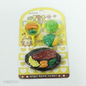 Hot Selling  4PCS Cute 3D Novelty Color School Eraser Set