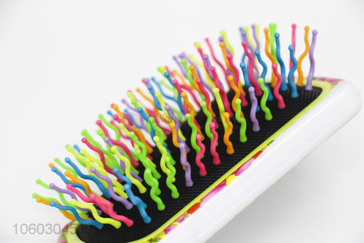 Fashion Colorful Plastic Massage Hair Comb With Mirror