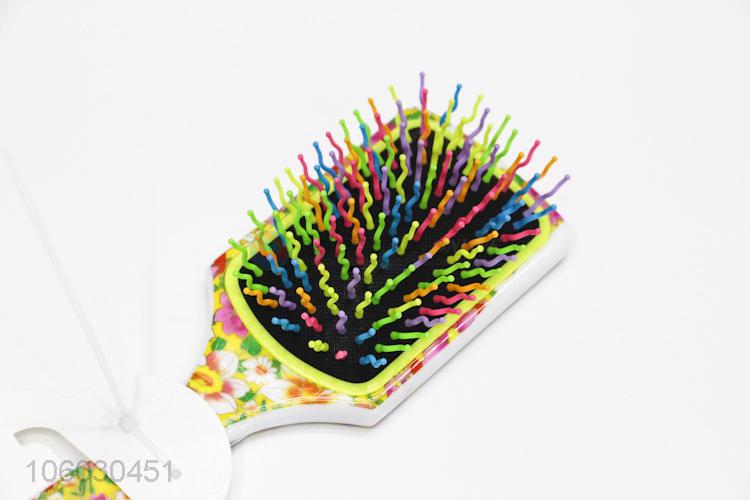 Fashion Colorful Plastic Massage Hair Comb With Mirror