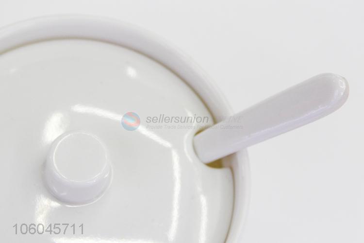 Wholesale price melamine sugar bowl with lid and spoon