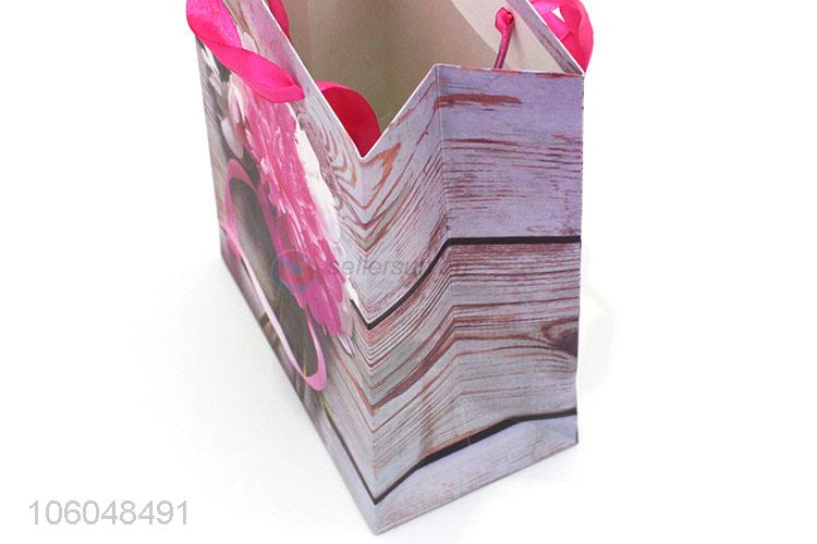 Best Sale Flower Pattern Paper Gift Bag With Handle