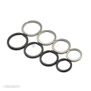 Low price round flat alloy split keyring key holder