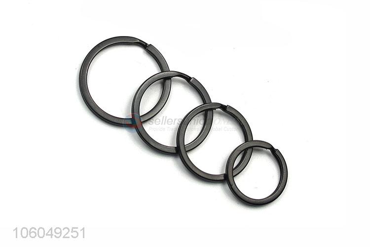 Low price round flat alloy split keyring key holder