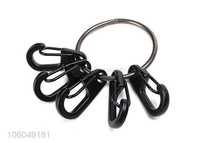 Promotional outdoor durable key ring with D shape locking buckle