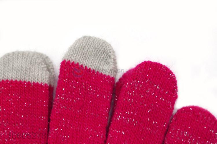 Fashion winter warmly acrylic touch screen gloves