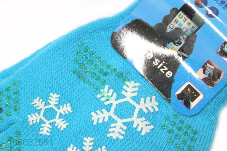 Custom knitted acrylic winter warm sports touched screen gloves