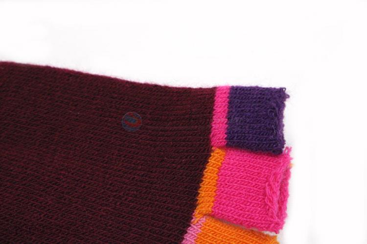 Custom kids acrylic knitted winter warm fingerless gloves