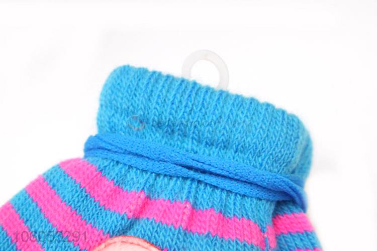 Cute fashion duck children acrylic knitted winter gloves keep warm